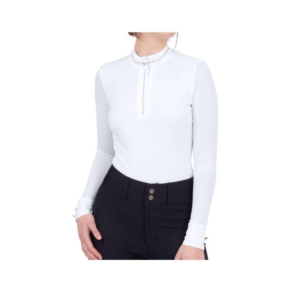 NEW CHESTNUT BAY caliente liberty long sleeve schooling shirt in white
